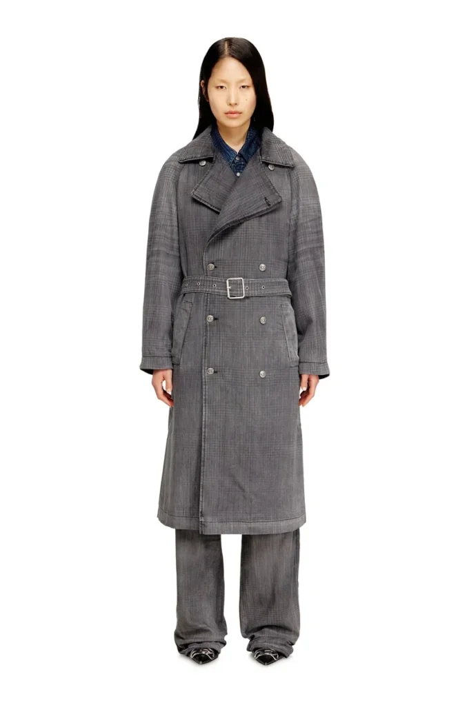 d-matthew-s Trench coat in patterned denim d-matthew-s Trench coat in patterned denim
