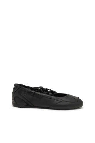 d-mile ballerina lace up w D-Mile-Lace-up ballet flats in leather and mesh