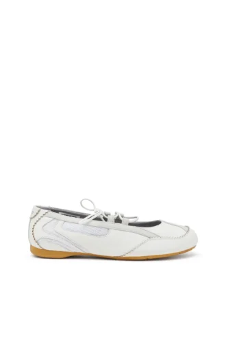 d-mile ballerina lace up w D-Mile-Lace-up ballet flats in leather and mesh