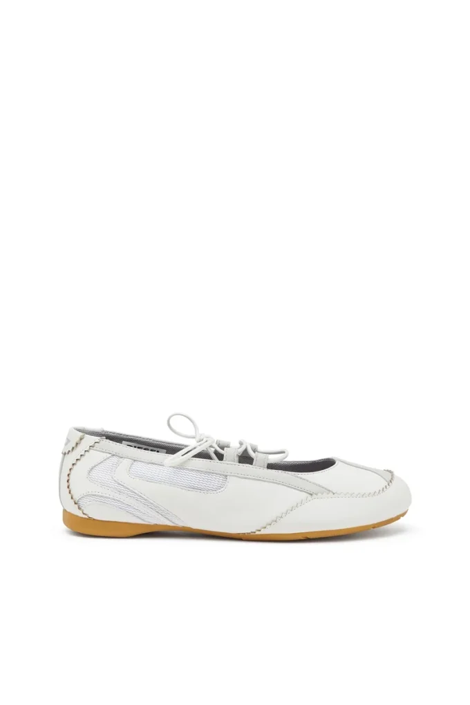 d-mile ballerina lace up w D-Mile-Lace-up ballet flats in leather and mesh d-mile ballerina lace up w D-Mile-Lace-up ballet flats in leather and mesh
