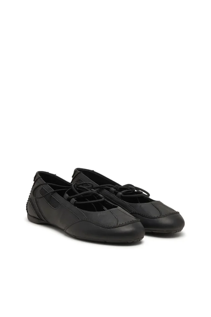 d-mile ballerina lace up w D-Mile-Lace-up ballet flats in leather and mesh d-mile ballerina lace up w D-Mile-Lace-up ballet flats in leather and mesh