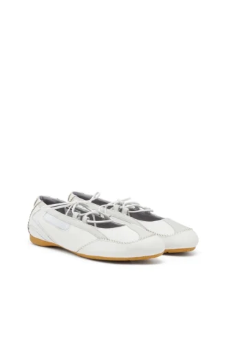 d-mile ballerina lace up w D-Mile-Lace-up ballet flats in leather and mesh