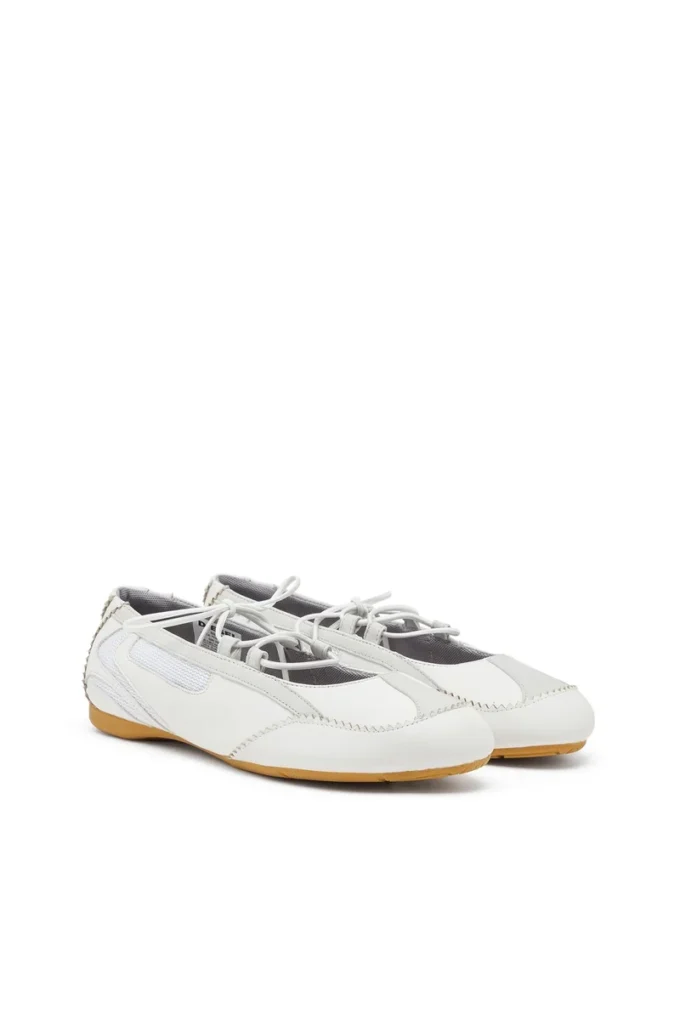 d-mile ballerina lace up w D-Mile-Lace-up ballet flats in leather and mesh d-mile ballerina lace up w D-Mile-Lace-up ballet flats in leather and mesh