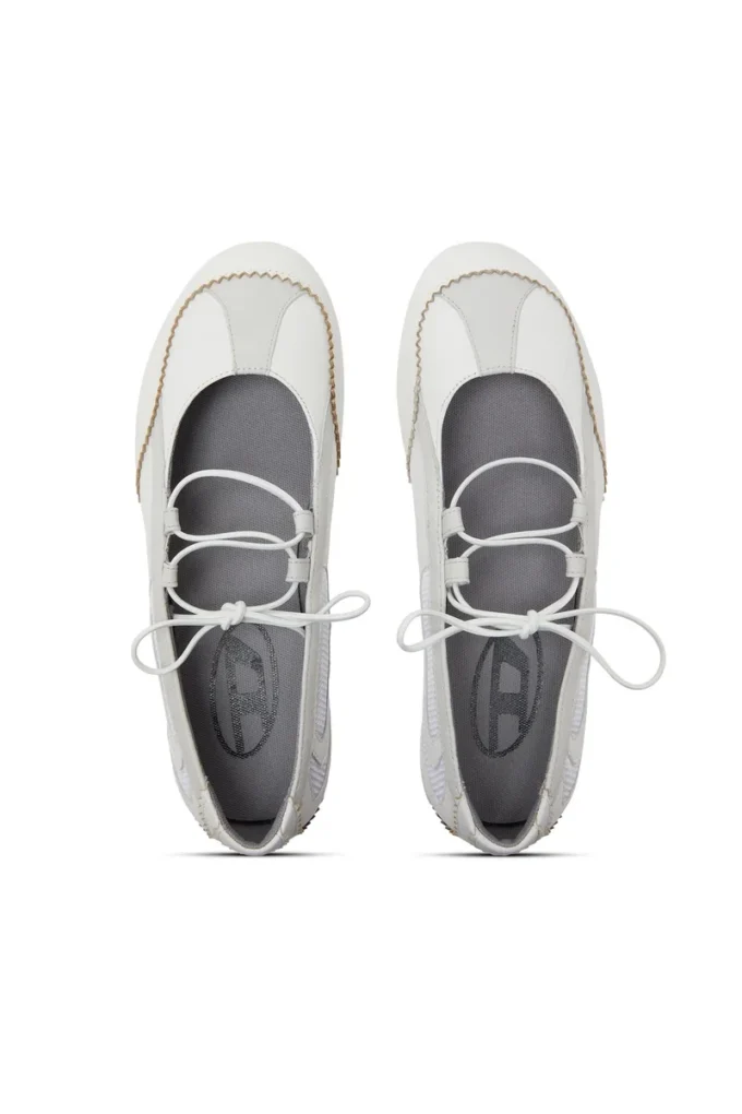 d-mile ballerina lace up w D-Mile-Lace-up ballet flats in leather and mesh d-mile ballerina lace up w D-Mile-Lace-up ballet flats in leather and mesh