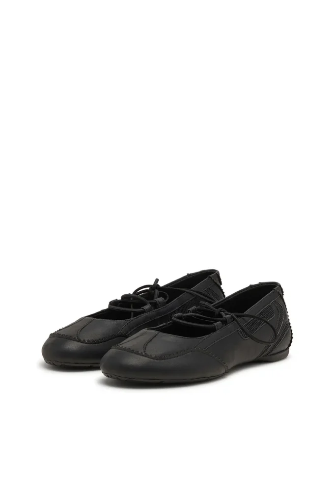 d-mile ballerina lace up w D-Mile-Lace-up ballet flats in leather and mesh d-mile ballerina lace up w D-Mile-Lace-up ballet flats in leather and mesh