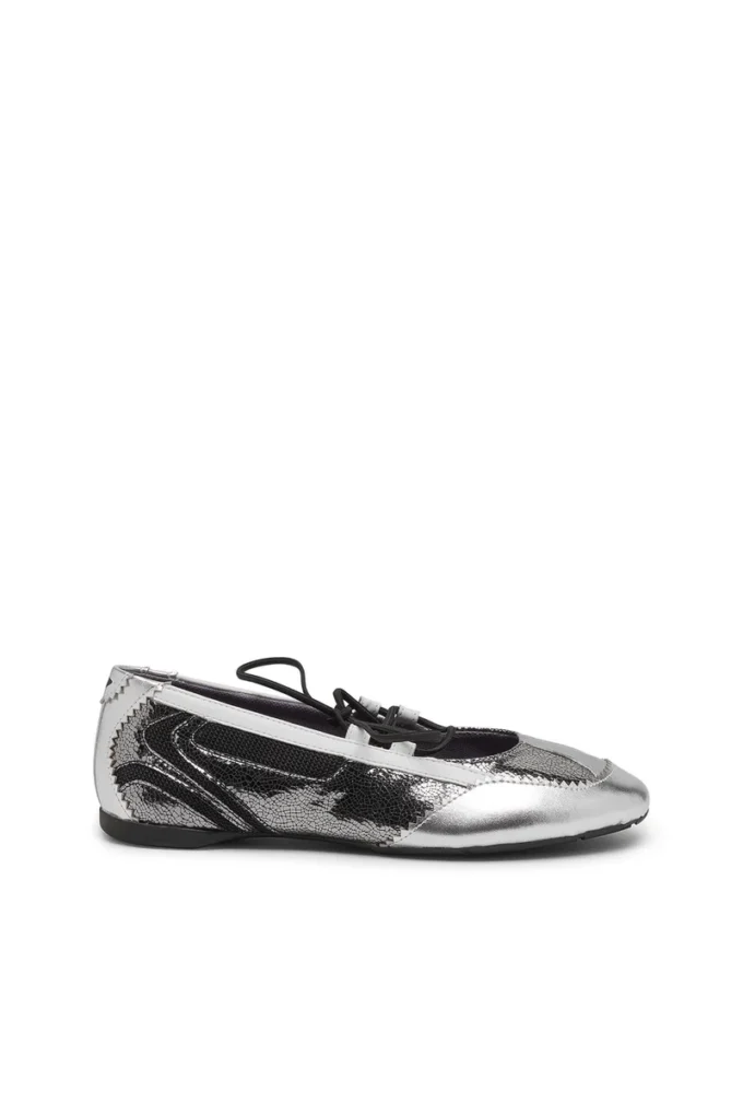 d-mile ballerina lace up w D-Mile-Metallic lace-up ballet flats d-mile ballerina lace up w D-Mile-Metallic lace-up ballet flats