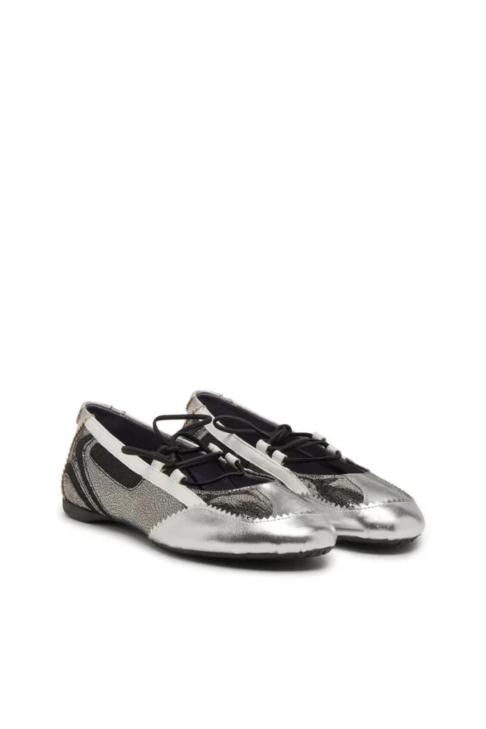 d-mile ballerina lace up w D-Mile-Metallic lace-up ballet flats d-mile ballerina lace up w D-Mile-Metallic lace-up ballet flats