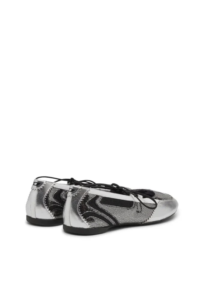 d-mile ballerina lace up w D-Mile-Metallic lace-up ballet flats d-mile ballerina lace up w D-Mile-Metallic lace-up ballet flats
