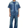 d-nabil-d Bowling shirt in contrast-effect denim d-nabil-d Bowling shirt in contrast-effect denim