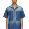 d-nabil-d Bowling shirt in contrast-effect denim d-nabil-d Bowling shirt in contrast-effect denim