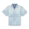 d-nabil-s4 Bowling shirt in marbled denim d-nabil-s4 Bowling shirt in marbled denim