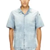 d-nabil-s4 Bowling shirt in marbled denim d-nabil-s4 Bowling shirt in marbled denim