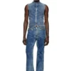 d-nata-fse Sleeveless denim top with biker details d-nata-fse Sleeveless denim top with biker details