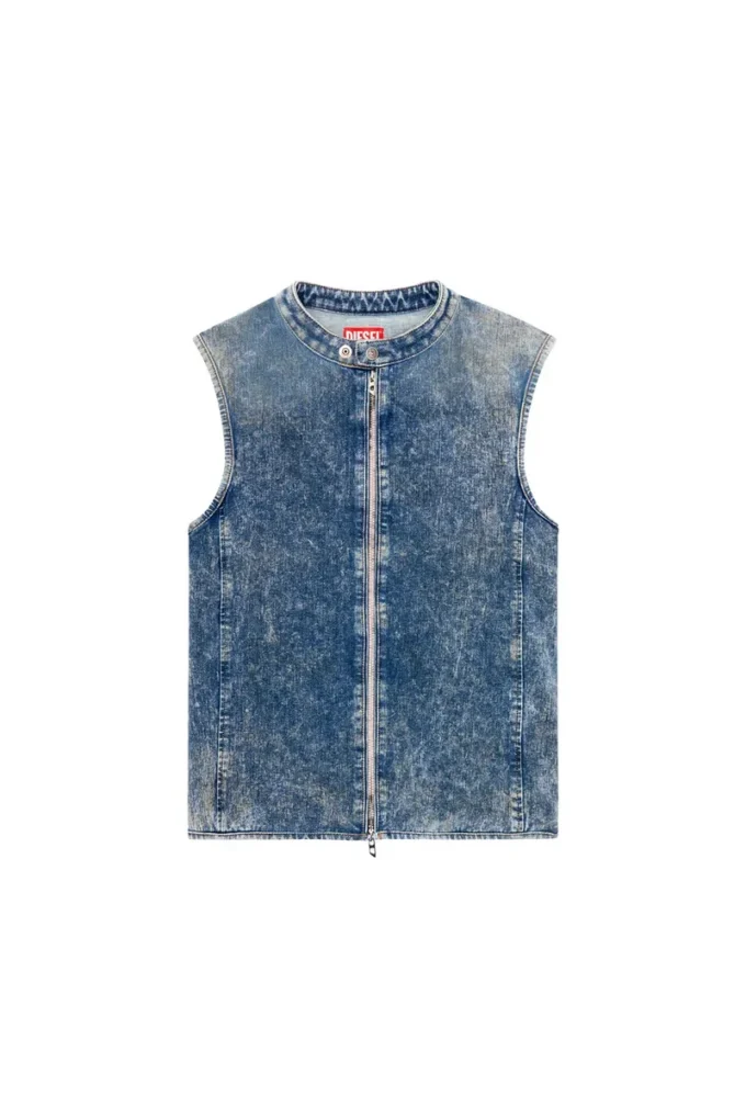 d-nata-fse Sleeveless denim top with biker details d-nata-fse Sleeveless denim top with biker details