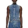 d-nata-fse Sleeveless denim top with biker details d-nata-fse Sleeveless denim top with biker details