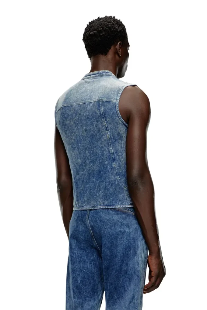 d-nata-fse Sleeveless denim top with biker details d-nata-fse Sleeveless denim top with biker details