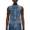 d-nata-fse Sleeveless denim top with biker details d-nata-fse Sleeveless denim top with biker details