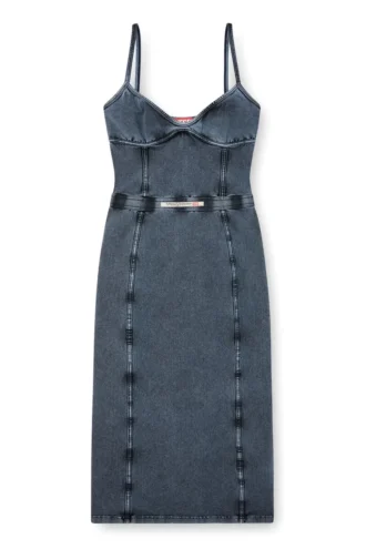 d-ony Midi dress in denim-look jersey
