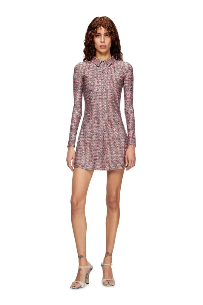 d-polyna Lycra dress with bouclé print d-polyna Lycra dress with bouclé print