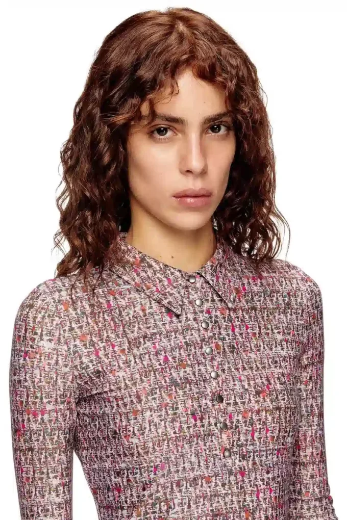 d-polyna Lycra dress with bouclé print d-polyna Lycra dress with bouclé print