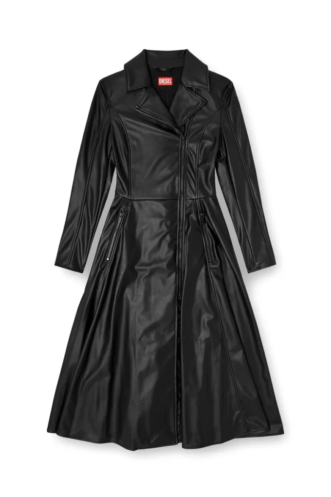 d-ragon Midi coat dress with biker details