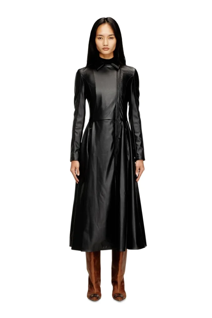 d-ragon Midi coat dress with biker details