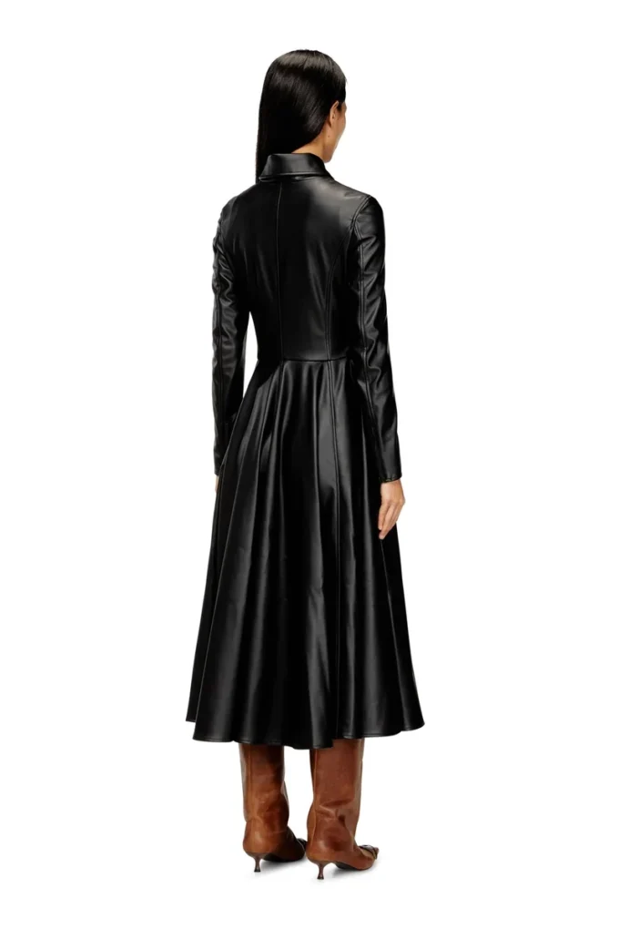 d-ragon Midi coat dress with biker details