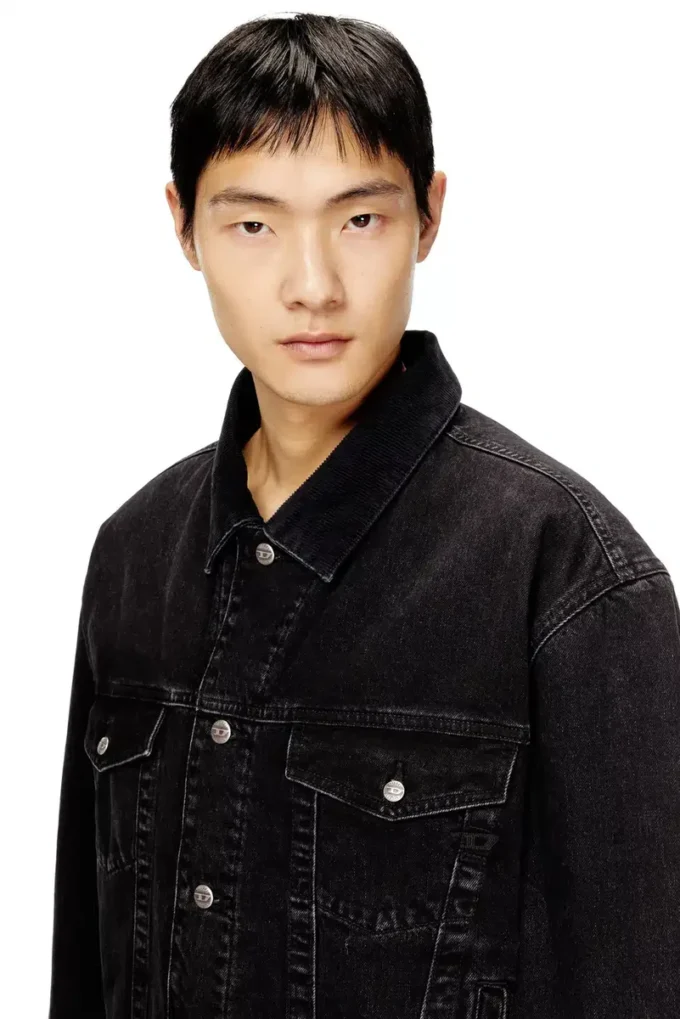 d-ranger-t Padded trucker jacket in denim d-ranger-t Padded trucker jacket in denim