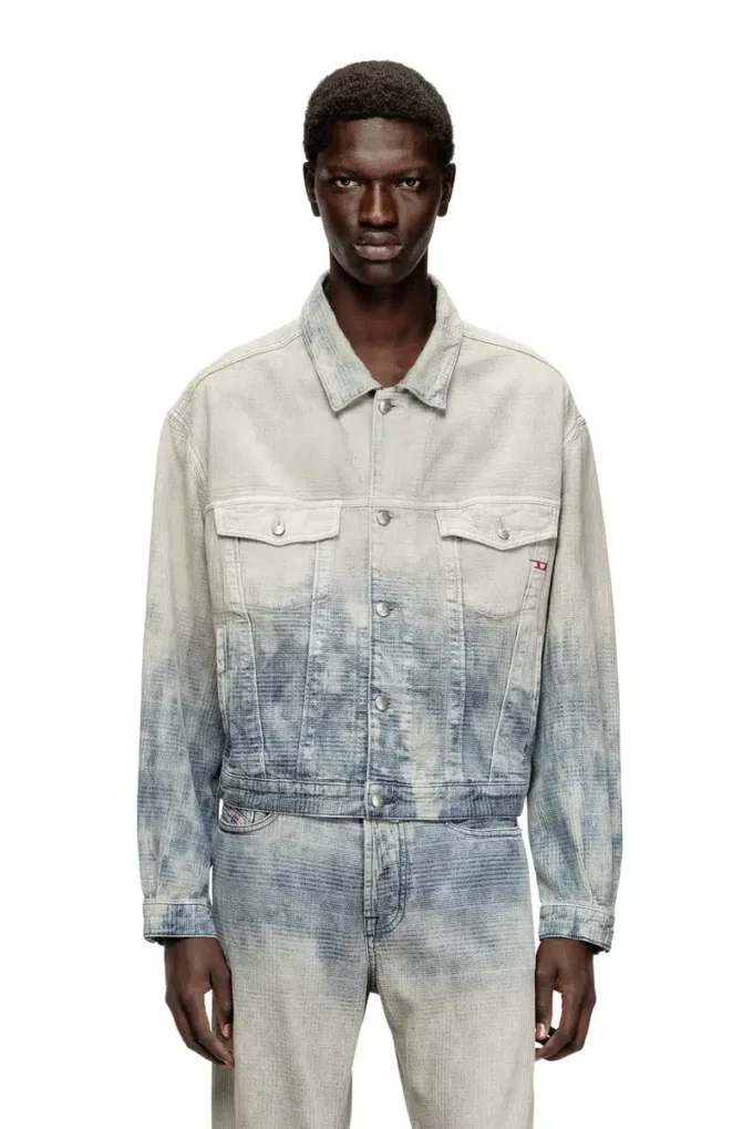 d-ranger Trucker jacket in Prince of Wales jacquard denim d-ranger Trucker jacket in Prince of Wales jacquard denim