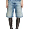 d-rixford-s Denim shorts with lyrics print d-rixford-s Denim shorts with lyrics print