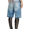 d-rixford-s Denim shorts with lyrics print d-rixford-s Denim shorts with lyrics print