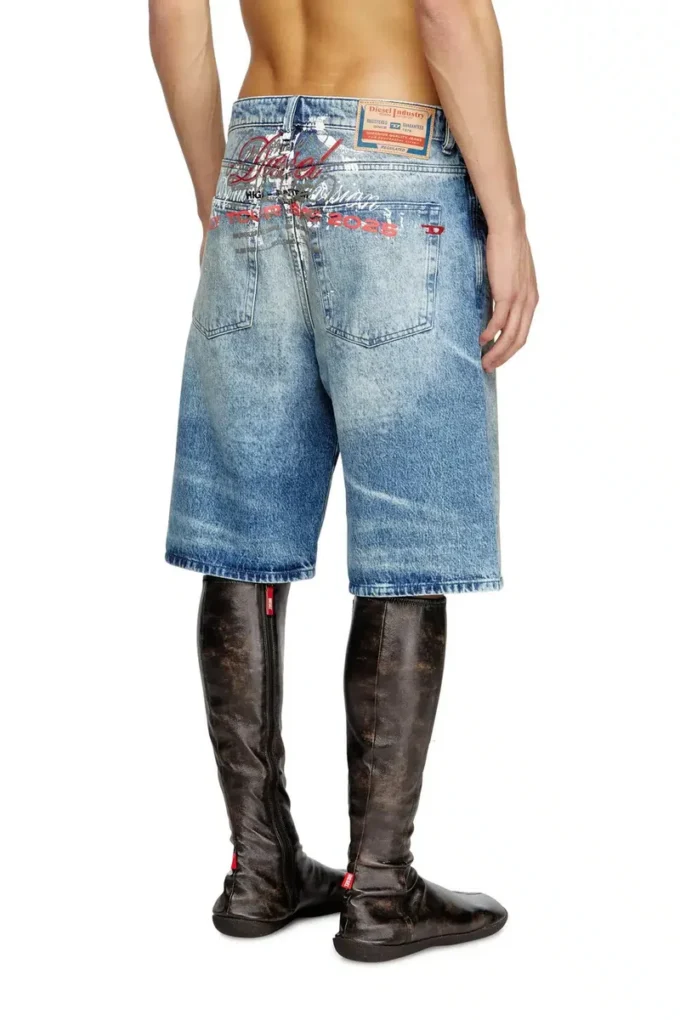 d-rixford-s Denim shorts with lyrics print d-rixford-s Denim shorts with lyrics print
