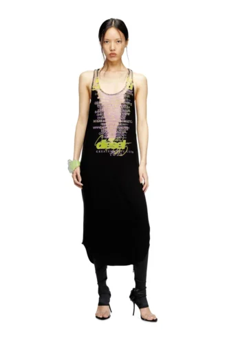 d-shany-long Sleeveless tank dress with lyrics print