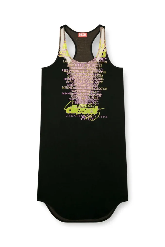 d-shany-long Sleeveless tank dress with lyrics print d-shany-long Sleeveless tank dress with lyrics print