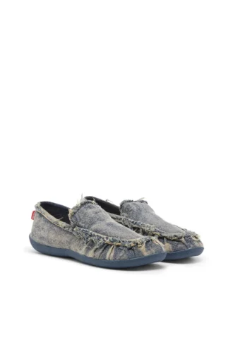 d-shock moc D-Shock-Distressed denim loafers