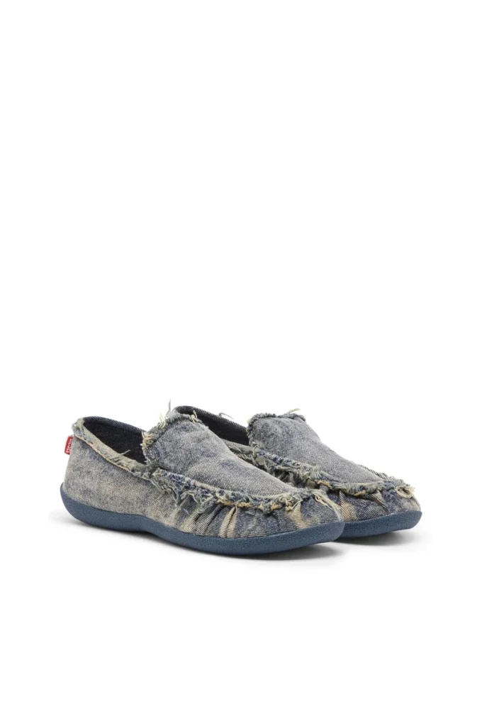 d-shock moc D-Shock-Distressed denim loafers d-shock moc D-Shock-Distressed denim loafers