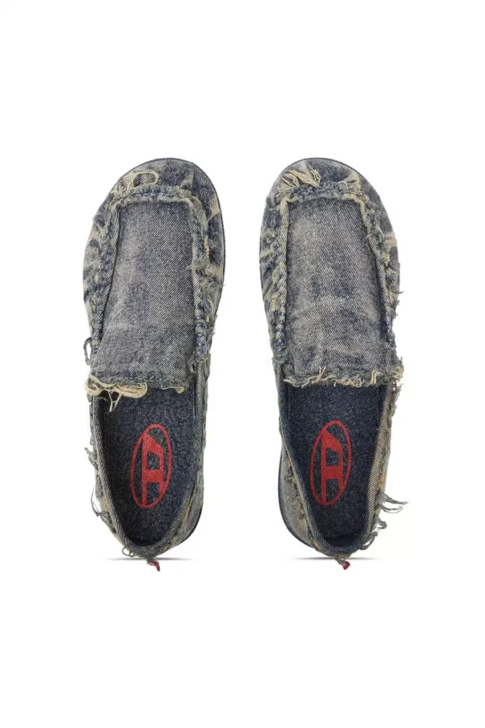 d-shock moc D-Shock-Distressed denim loafers d-shock moc D-Shock-Distressed denim loafers