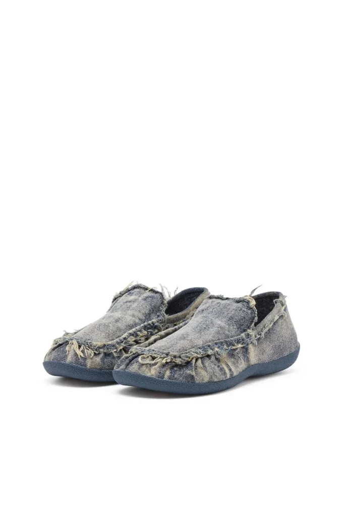 d-shock moc D-Shock-Distressed denim loafers d-shock moc D-Shock-Distressed denim loafers