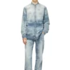 d-simp-fsh Shirt in distressed honeycomb denim d-simp-fsh Shirt in distressed honeycomb denim