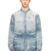 d-simp-fsh Shirt in distressed honeycomb denim d-simp-fsh Shirt in distressed honeycomb denim