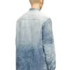 d-simp-fsh Shirt in distressed honeycomb denim d-simp-fsh Shirt in distressed honeycomb denim