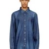 d-simply Denim shirt with embroidered logo
