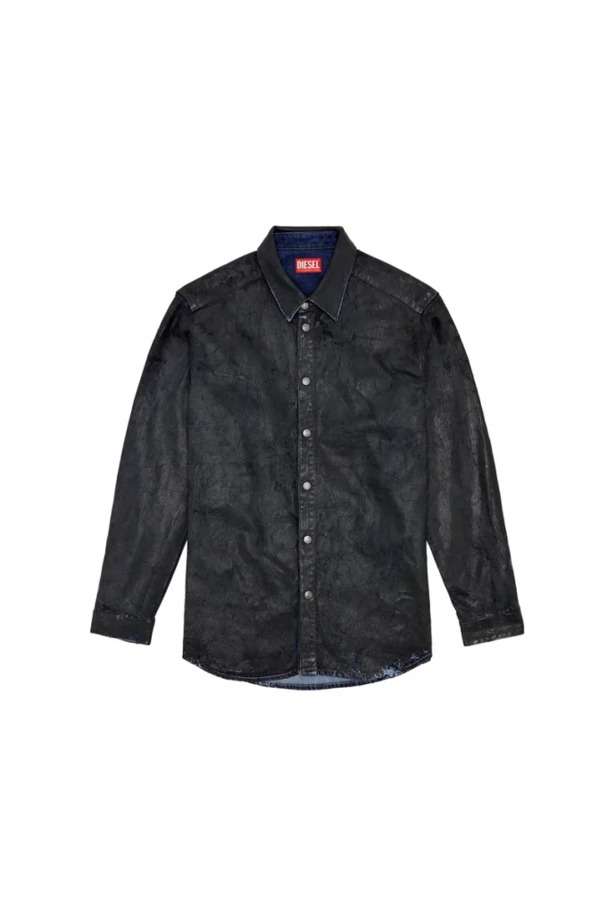 d-simply-fse Denim shirt with craquelé coating d-simply-fse Denim shirt with craquelé coating