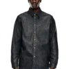 d-simply-fse Denim shirt with craquelé coating d-simply-fse Denim shirt with craquelé coating