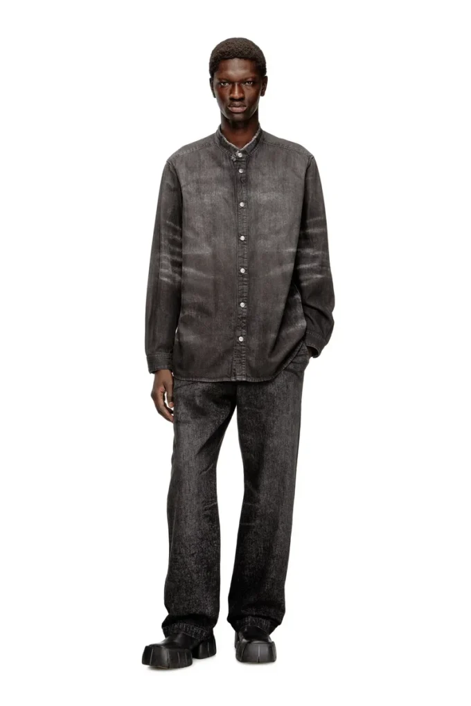 d-simply-fsh Shirt in distressed honeycomb denim d-simply-fsh Shirt in distressed honeycomb denim