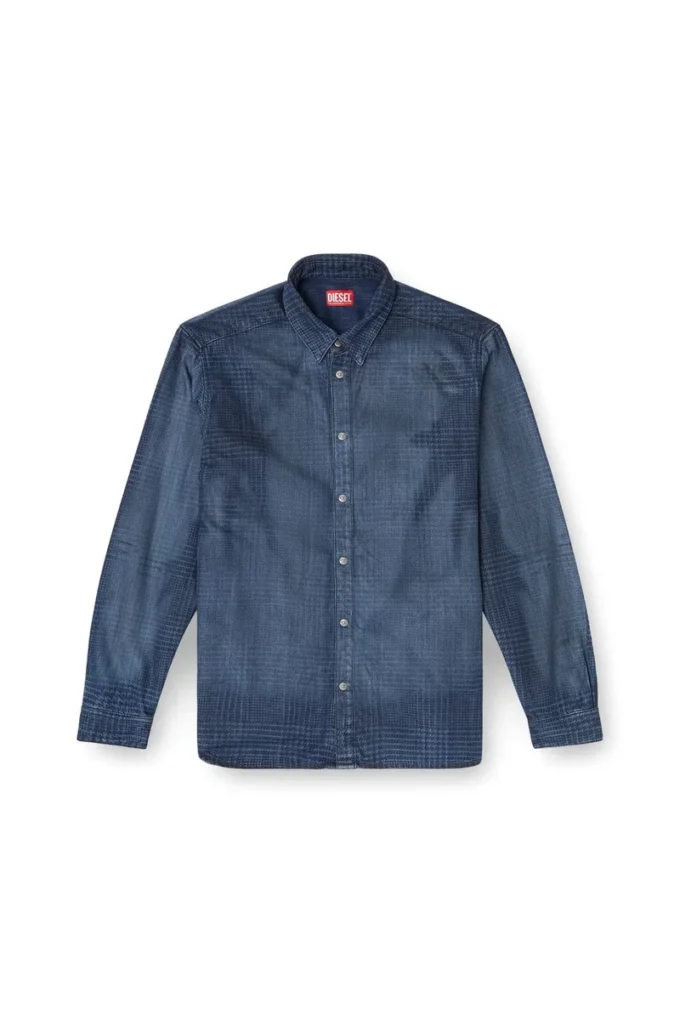 d-simply-s13 Shirt in fluid Prince of Wales denim d-simply-s13 Shirt in fluid Prince of Wales denim