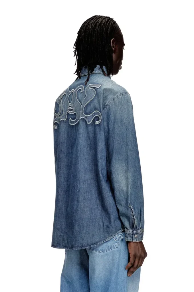 d-simply-s15 Denim shirt with back embroidery d-simply-s15 Denim shirt with back embroidery