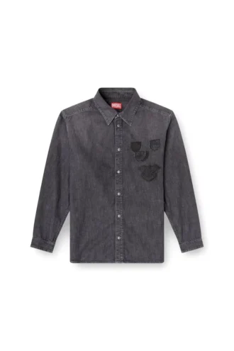 d-simply-s15 Denim shirt with embroidered emblem