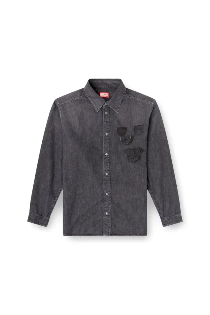d-simply-s15 Denim shirt with embroidered emblem d-simply-s15 Denim shirt with embroidered emblem