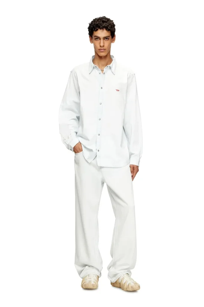 d-simply Shirt in bleach-effect denim d-simply Shirt in bleach-effect denim